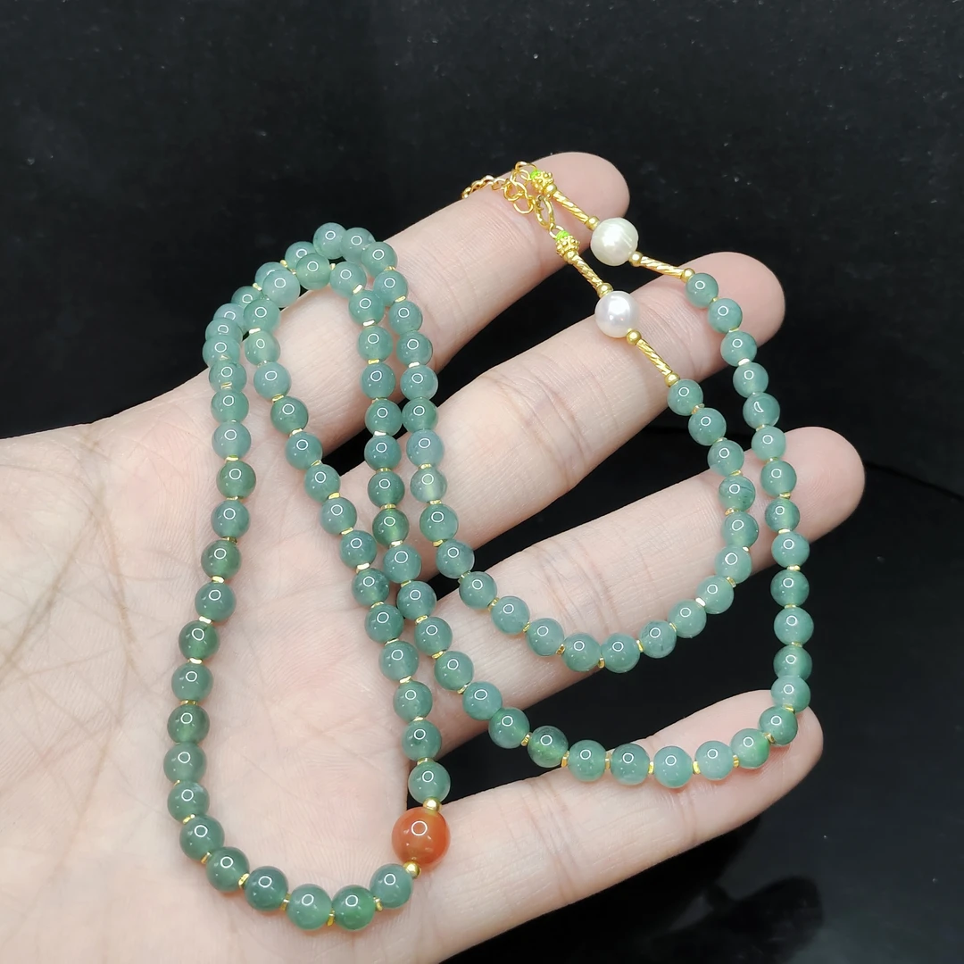【老三珠宝】翡翠DIY女神链【多样性发其一】约4mm