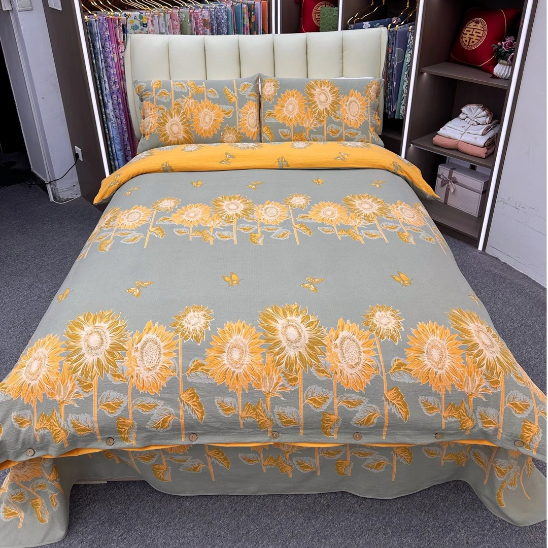 轻奢复古双层纱四件套--向日葵-6