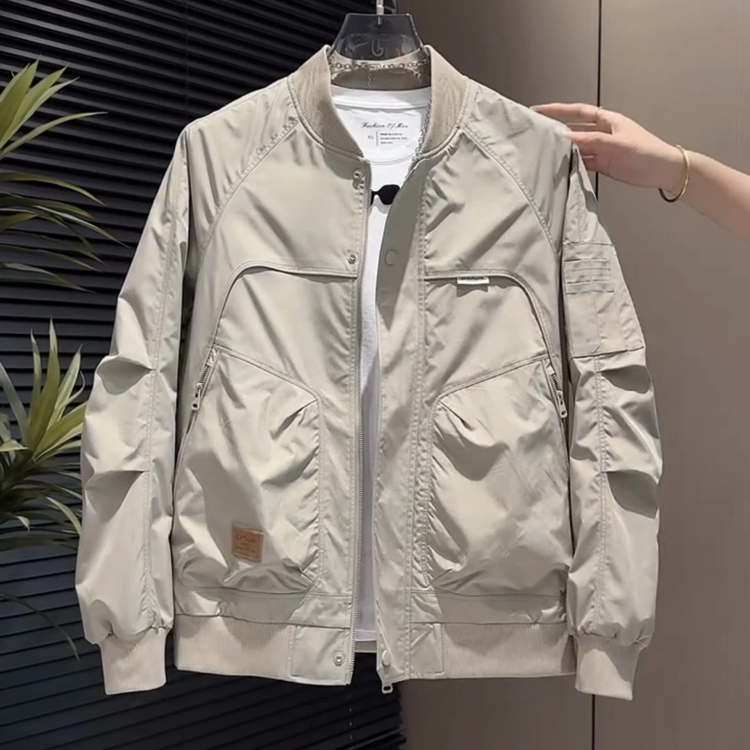 棒球服夹克男2025秋冬新款工装潮牌男装美式复古修身飞行员外套男