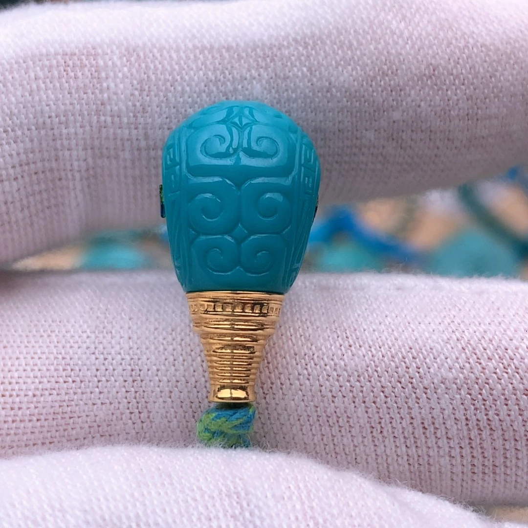 绿松石18K金镶嵌珠宝奇石11.4mm