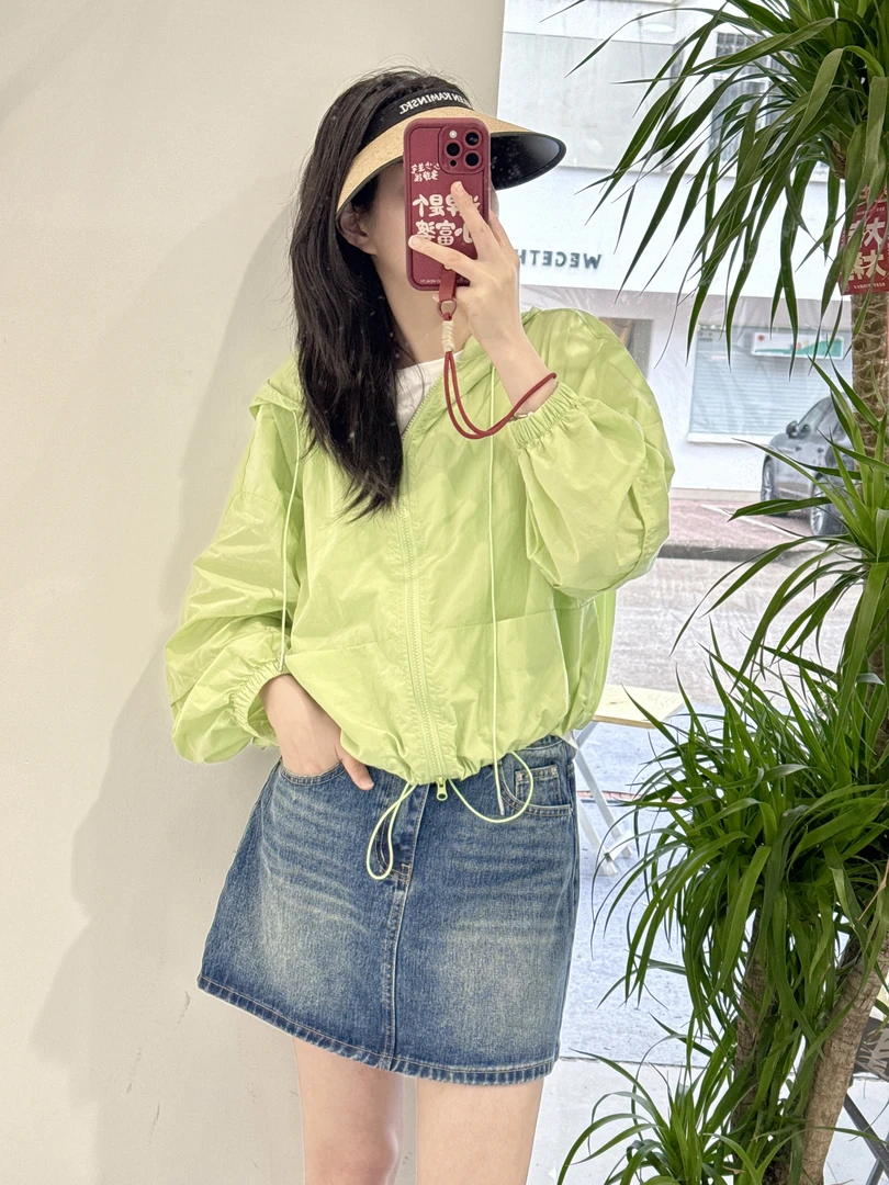 【妙女郎】夏季薄款绿色防晒衣