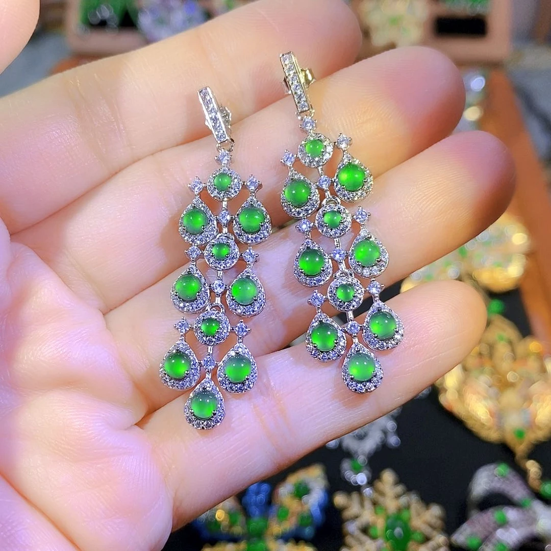 吊坠(不含链)银S925镶嵌翡翠