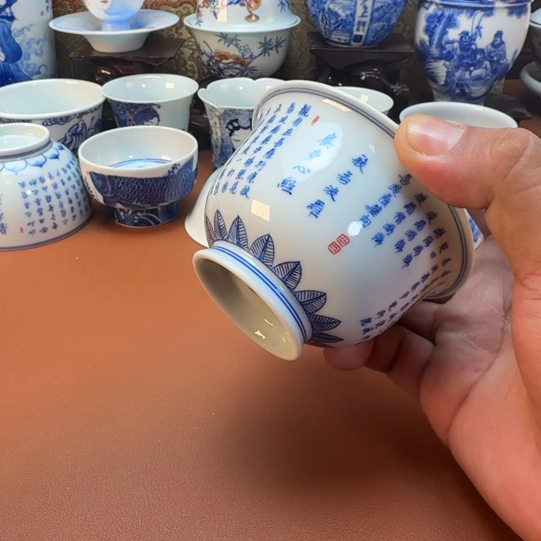 千***然陶杯子景德镇全手工手绘陶瓷