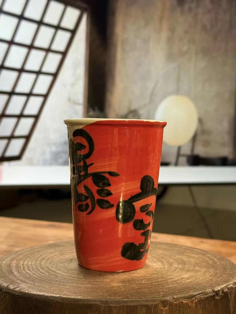 030景德镇高温釉下彩纯手绘陶瓷可乐杯