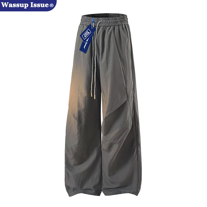 WASSUP ISSUE美式高级感工装裤男款夏季伞兵裤薄款宽松休闲裤子女
