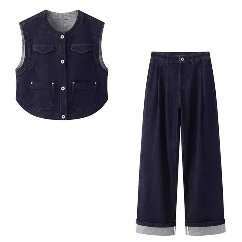 【艾家商场同款】2025春款新品休闲时尚百搭牛仔马甲女1532