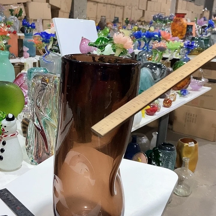 琉璃琉璃花瓶高34口13