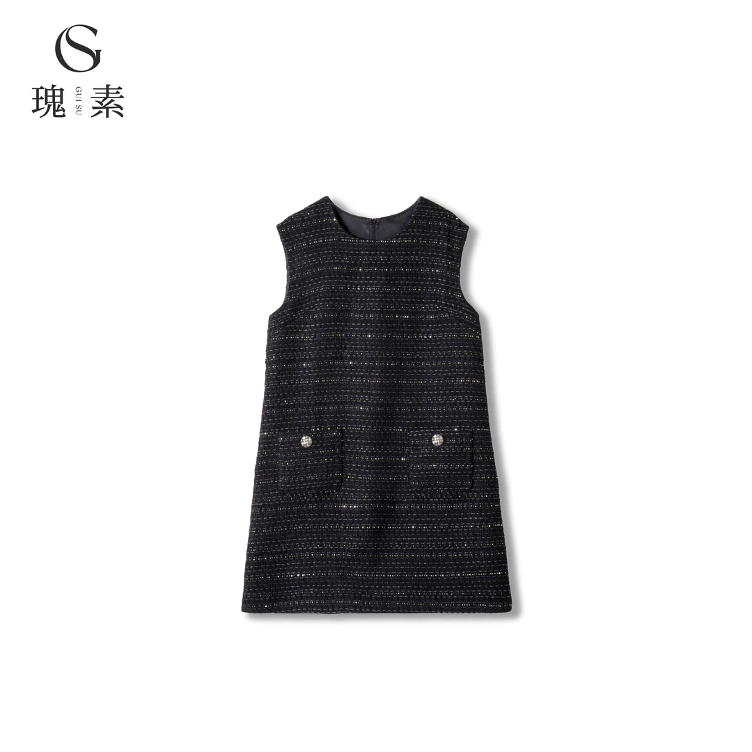 【素姐高定】粗花呢背心连衣裙SMM102672