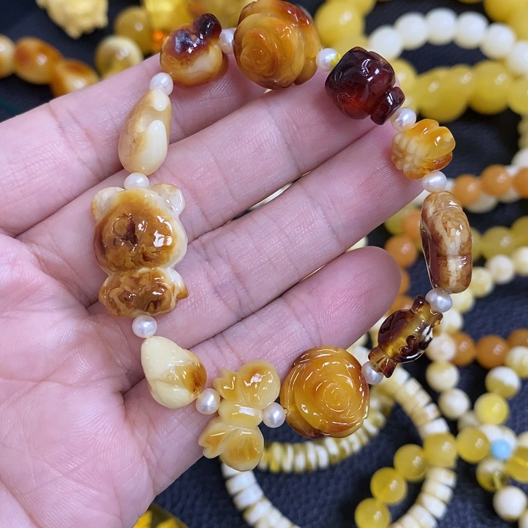 琥珀未镶嵌手链设计款独家定制