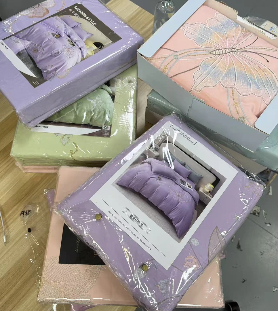 高端样品绣花刺绣四件套