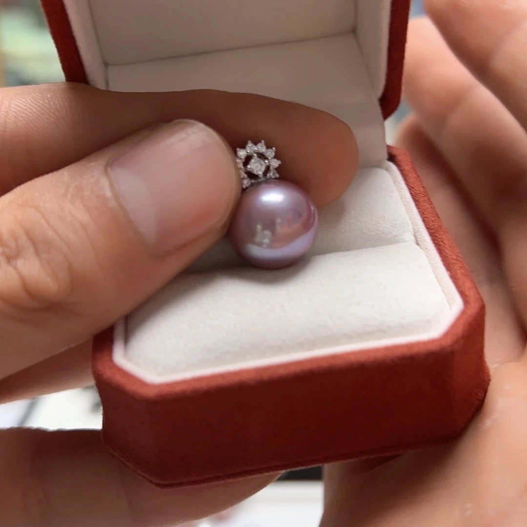 银S925镶嵌淡水珍珠吊坠