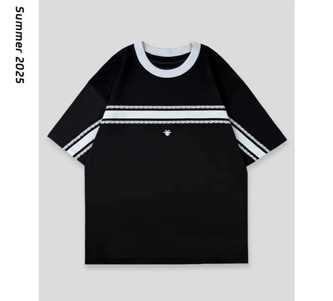 阿畅男装-夏季新品印花刺绣圆领短袖时尚休闲撞色时尚短袖72116