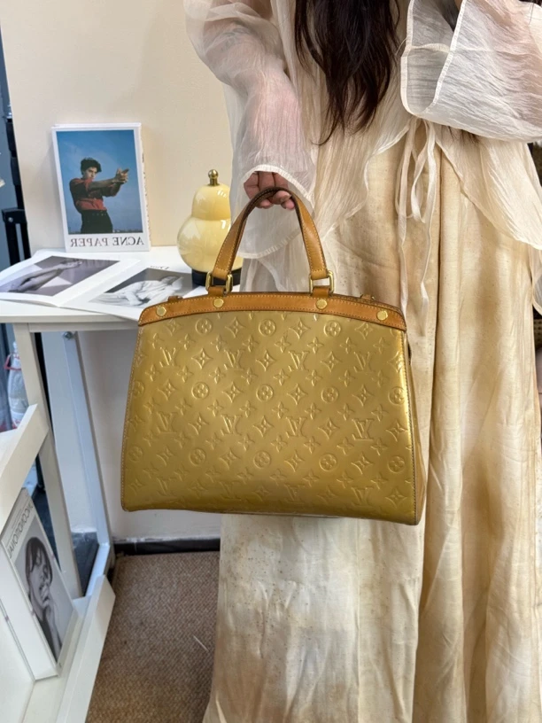 95新 LouisVuitton/路易威登 黄色医生漆皮包时尚百搭大容量