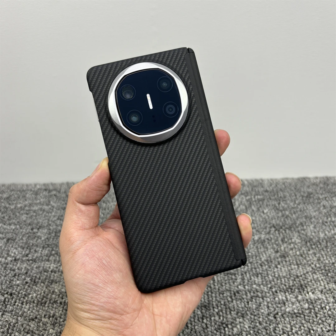 双中轴保护套适用华为MateX5磁吸手机壳轻薄X6时尚碳纤维纹防摔X3