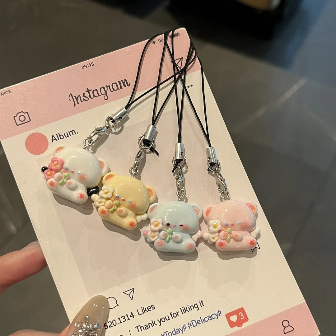【小熊宝宝】书包挂件钥匙扣樱花小熊玩偶少女礼物可爱手机链挂饰