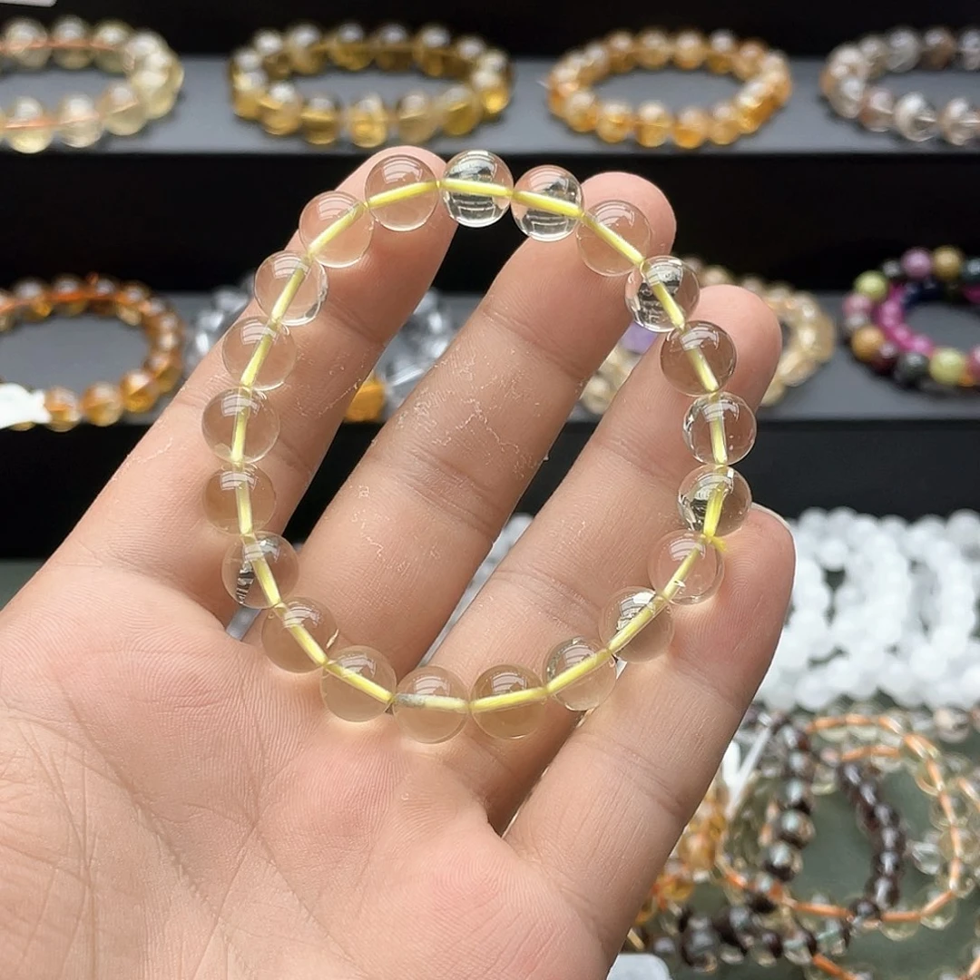 水晶手链未镶嵌卡9+星光柠檬黄