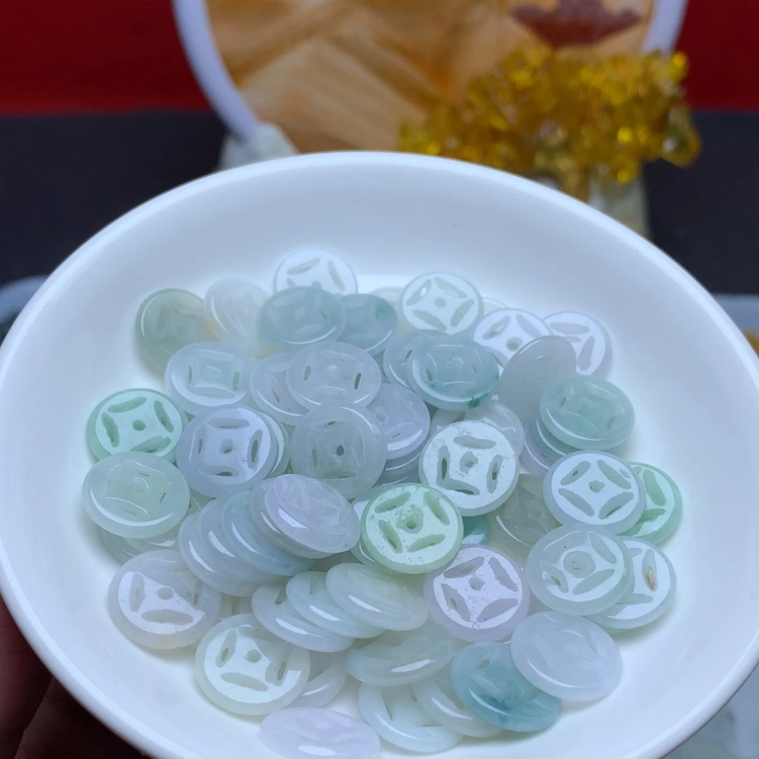 【闪购商品】翡翠手链未镶嵌卡13金钱扣20个