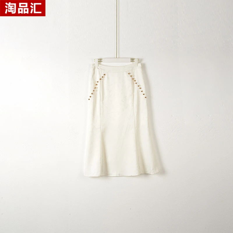 【Y专柜捡漏】深圳高端女装KBC-重工提花半裙3366-白色正码
