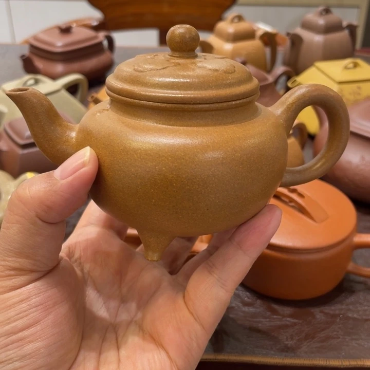 心***灵紫砂茶壶大斌如意黄金段
