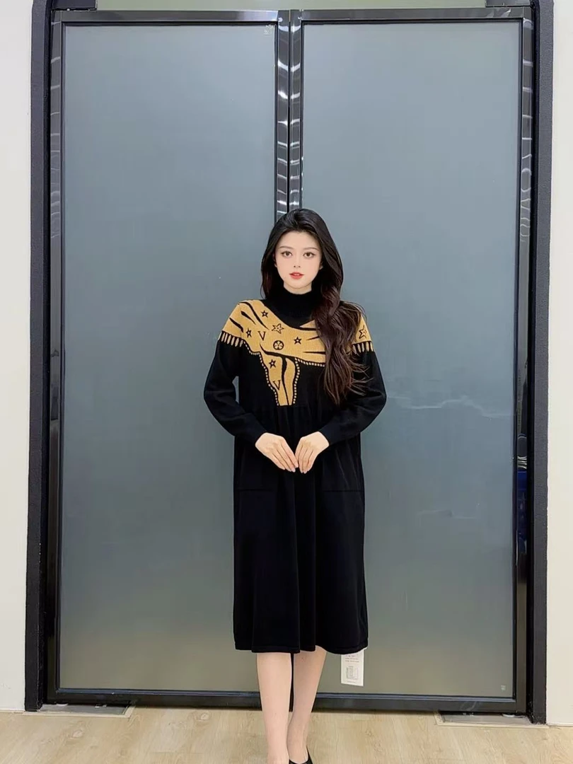 002 DD新款气质时尚显瘦百搭大码洋气连衣裙