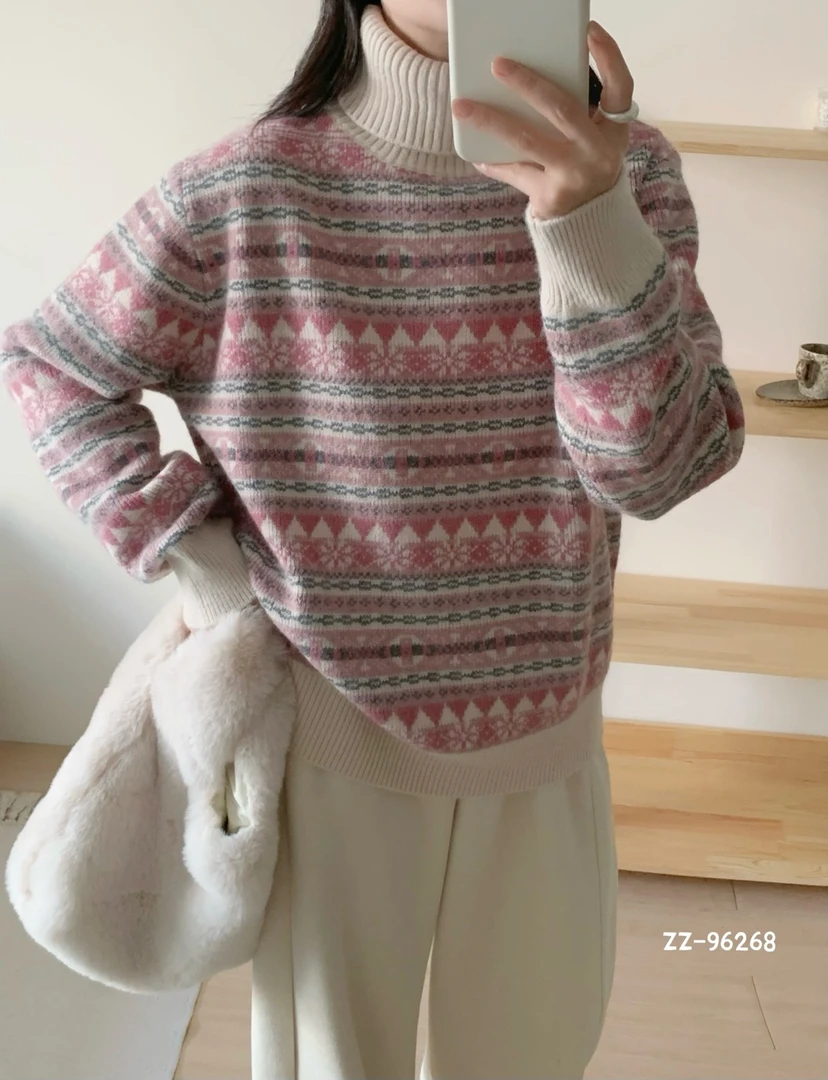 2024新款网红爆款别致针织衫上衣高级感秋冬加厚毛衣96268