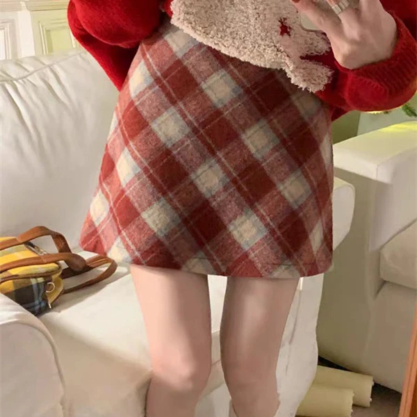 泡泡家【051-100】秋冬新款高腰显瘦百搭短裙短裤