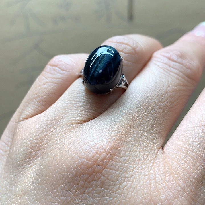 水晶水晶戒指银S925镶嵌