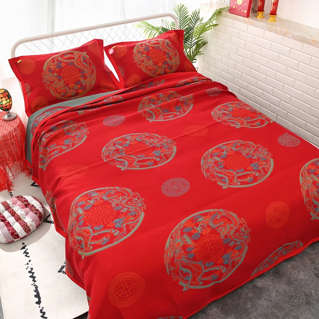龙凤呈祥2.3*2.5米 单品床盖四季通用 双面款加厚 婚庆床品大尺寸