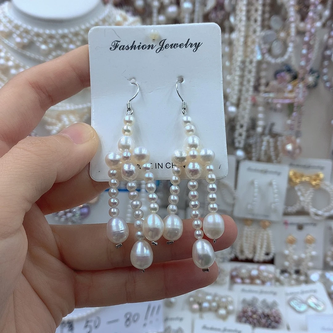 淡水珍珠银S925镶嵌项链耳饰