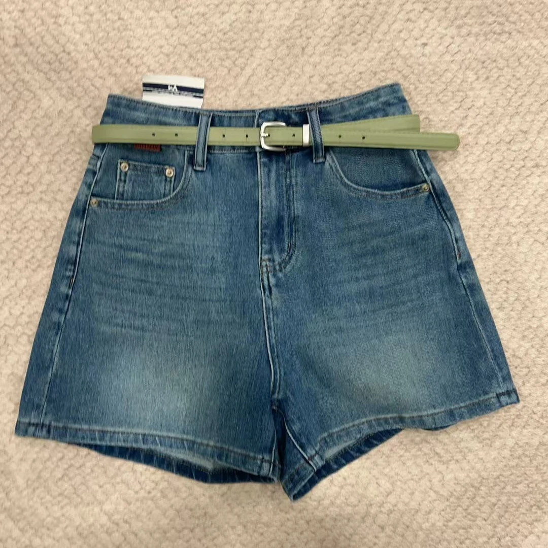 【MY SHAN】夏季新款四面弹高腰百搭显瘦牛仔短裤2213-21