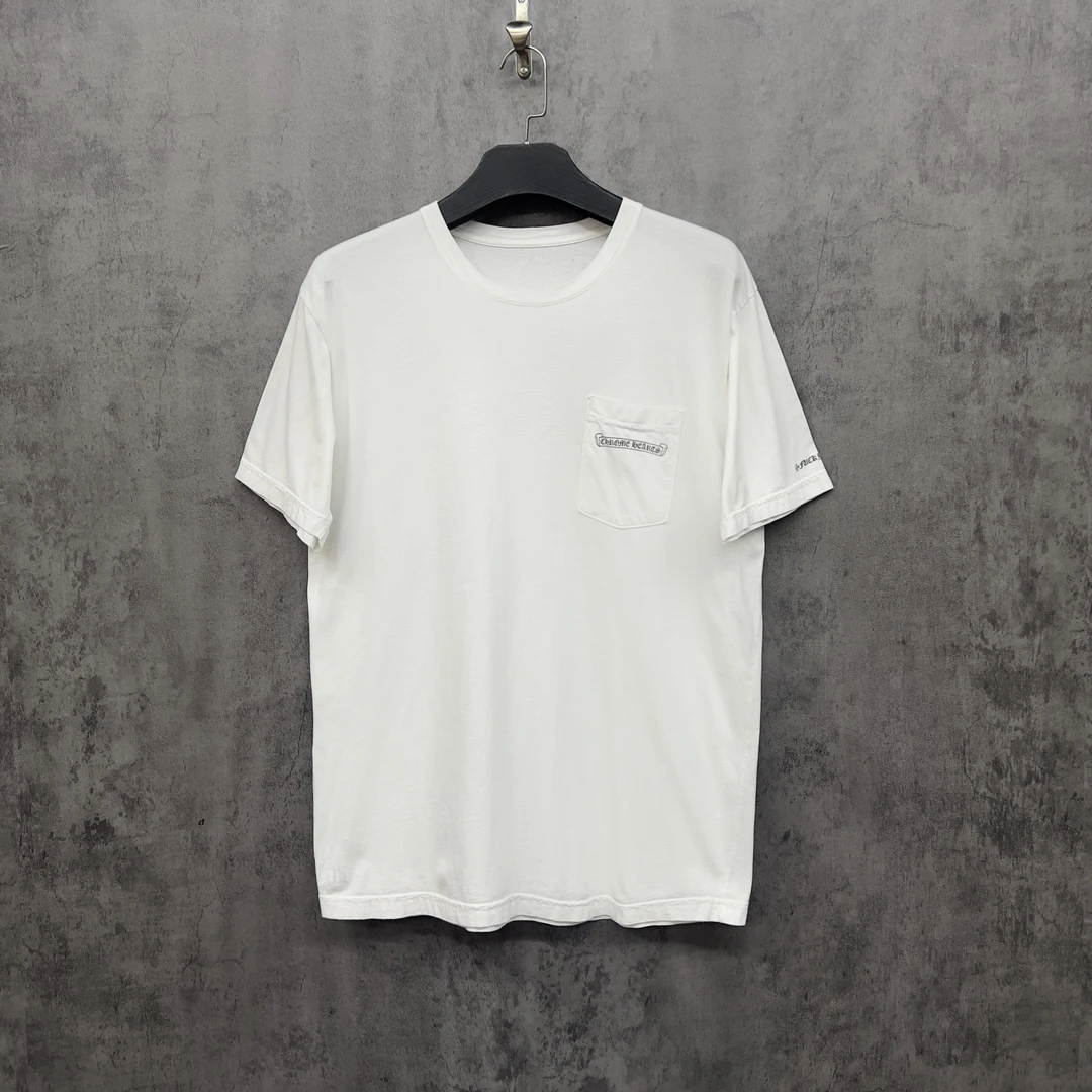 99新 Chrome Hearts/克罗心 新款卷轴Logo白色休闲短袖/RK994/XL