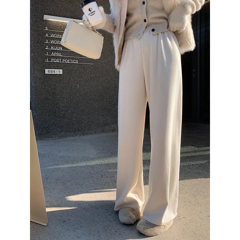 Lilylikes 过冬懒人裤 一条过冬!羊毛混纺复合加厚阔腿裤