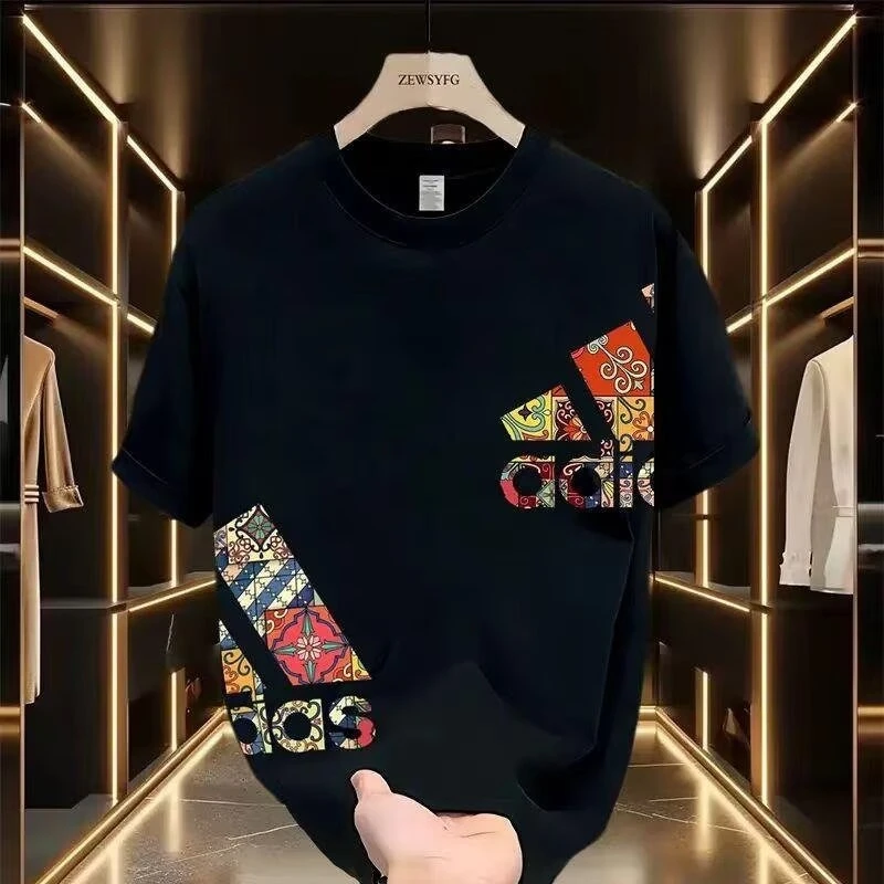 外贸捡漏折扣字母印花棉质短袖t恤男潮牌潮流半袖体恤上衣男