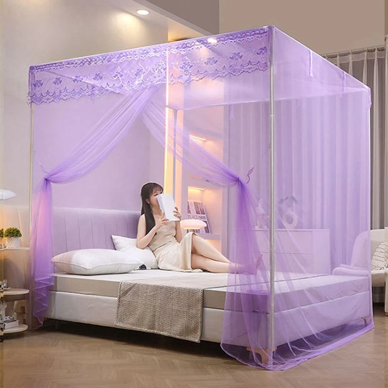 【安装简便】蚊帐家用卧室单开门1.5m床新款加粗加厚落地支架宫廷1.