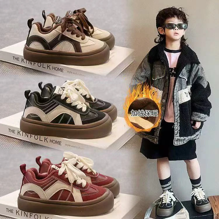 鞋子女保暖冬季中帮男棉鞋板鞋儿童运动风雪地靴低帮