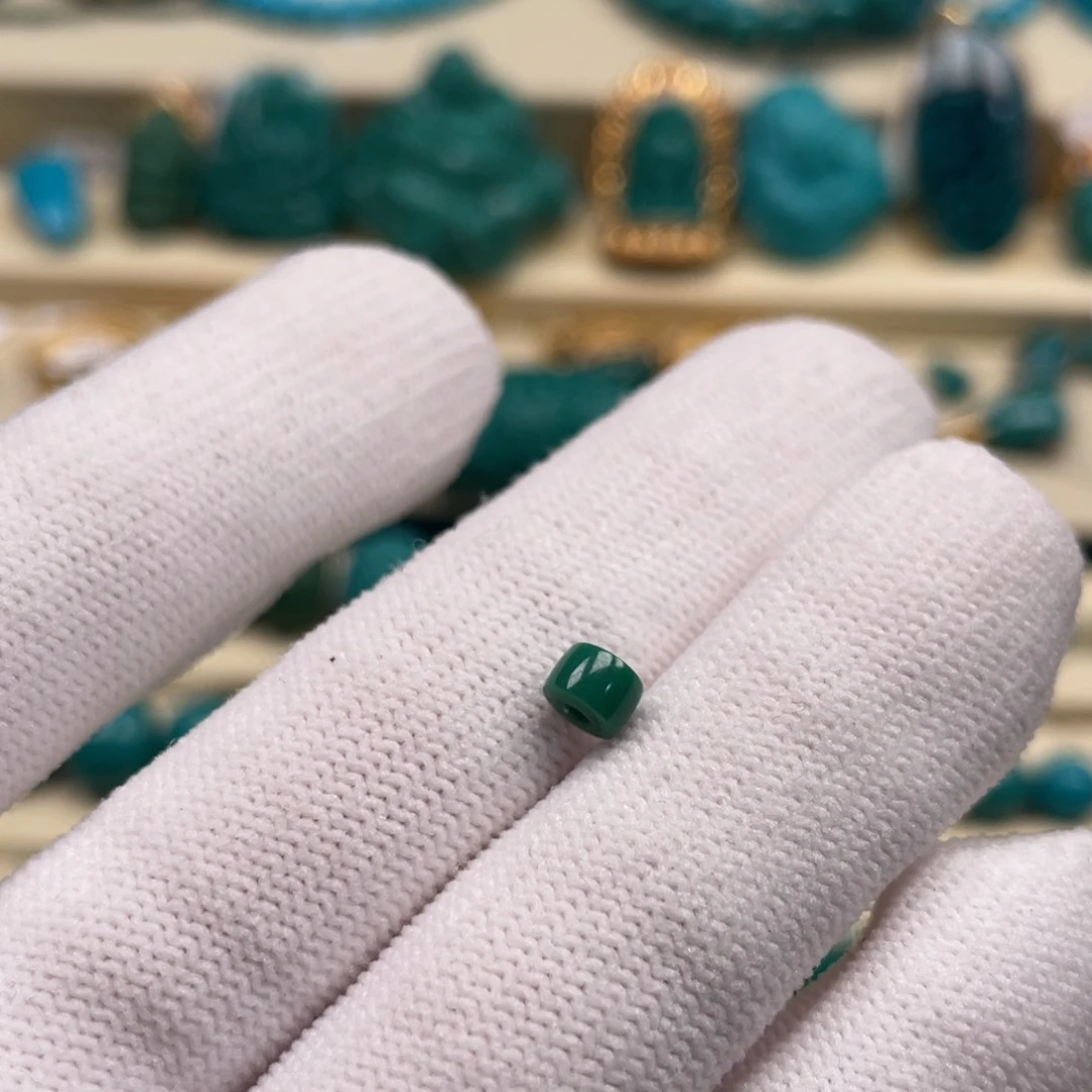 未镶嵌绿松石珠宝奇石9*扣4.9mm