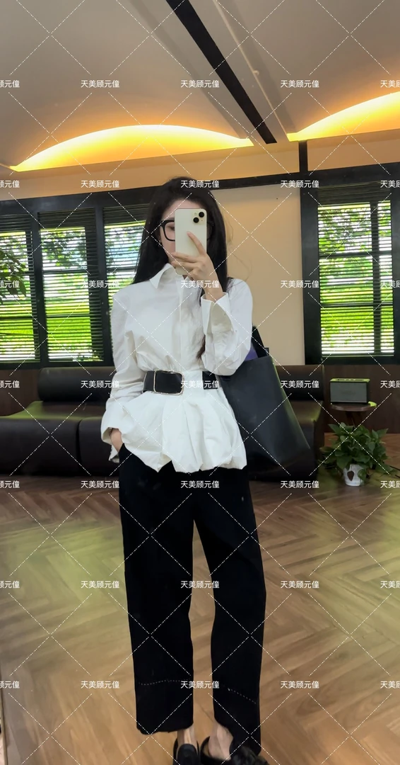 Honey Slurp【天美】88058女款翻领修身长袖腰带设计款外套