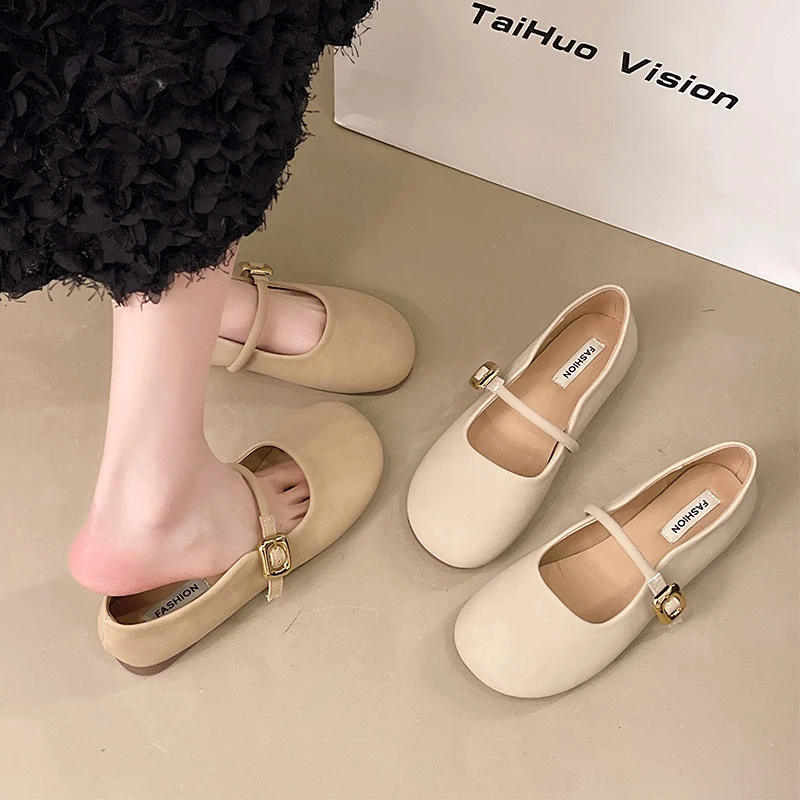 女2025新款春夏季配裙子玛丽珍鞋温柔晚晚鞋豆豆鞋奶奶鞋鞋子