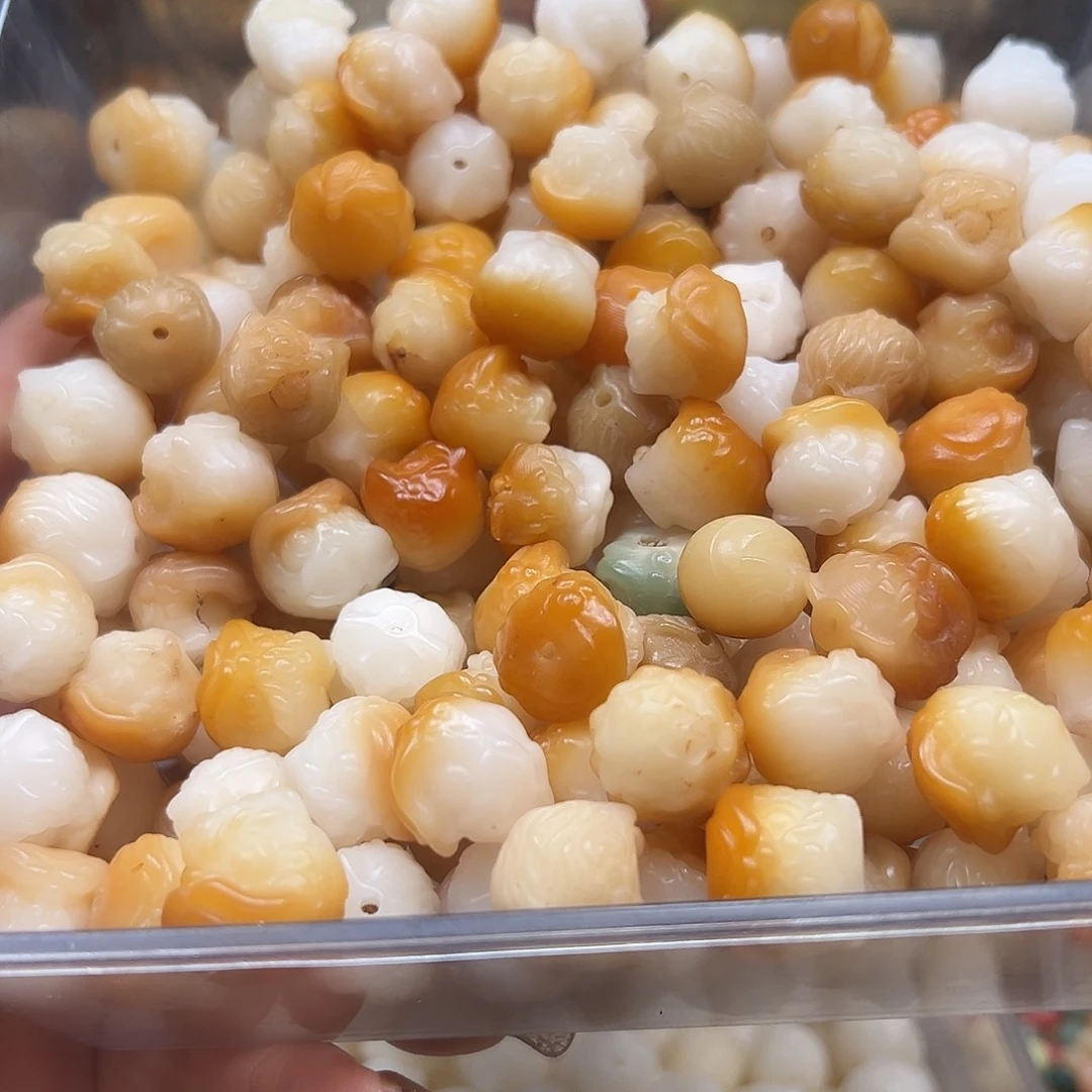 菩提根/象牙果手串瑕疵炭烤醒狮20颗有裂