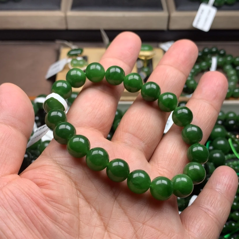 【闪购商品】未镶嵌手串和田玉（碧玉）玉*子10m m