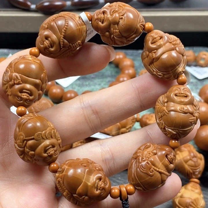 橄榄核手串/手链周派铁核鲨鱼背弥勒