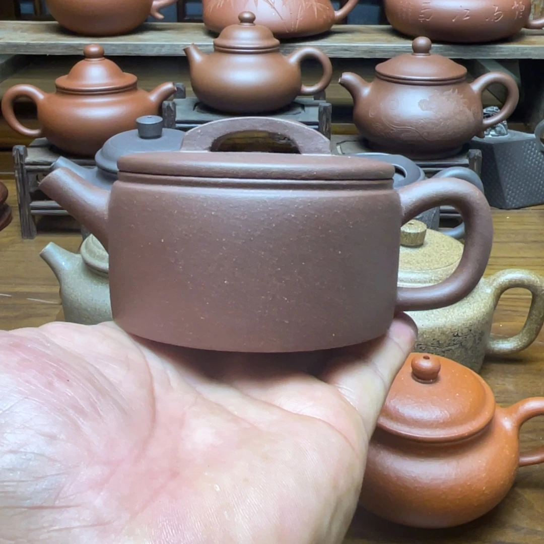 茶壶紫泥宜兴紫砂壶半手工汉瓦壶180cc