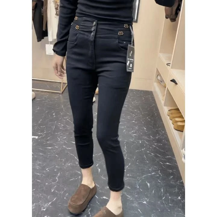 2025早秋新款复古高腰哈伦小脚牛仔裤子女洋气显瘦九分萝卜裤