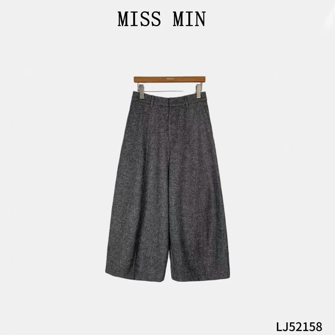 MISS MIN【探险】羊毛老钱风毛呢西装裤微奢显瘦八分裤LJ52158