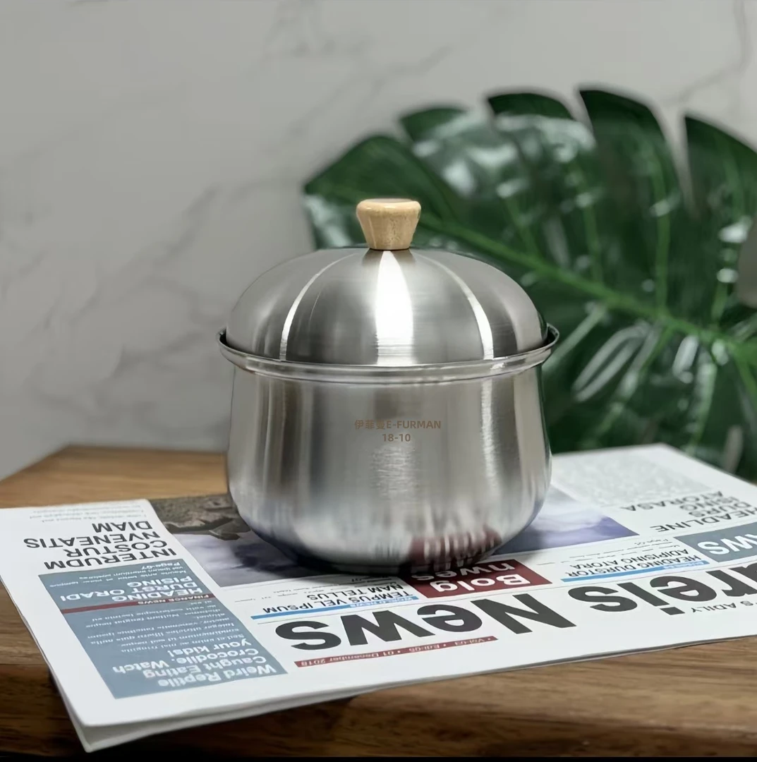 E-FURMAN 18-10不锈钢炖盅带盖蒸蛋碗宝宝辅食蒸蛋盅汤盅
