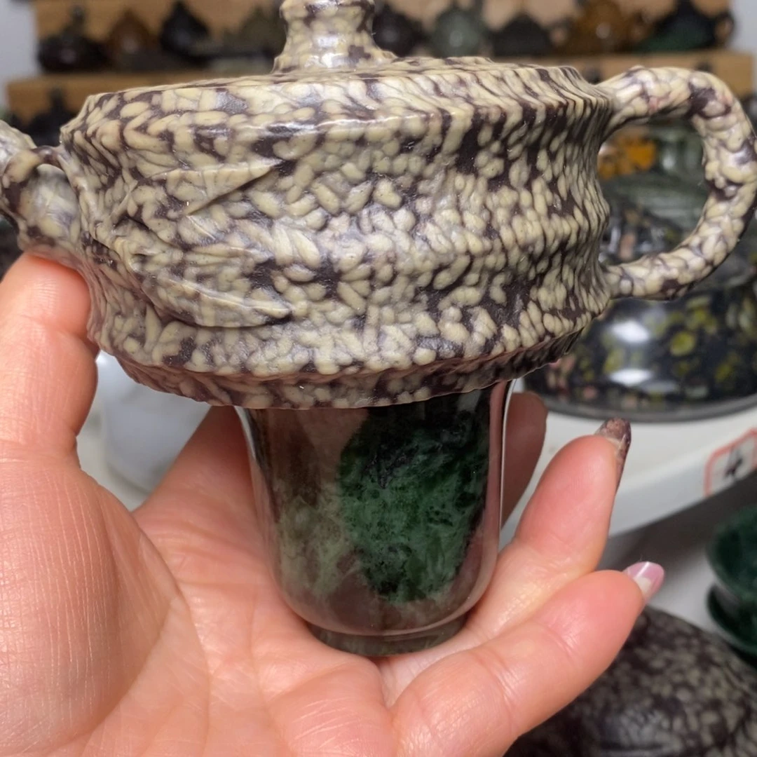 c**e米粒石高品品节壶，藏玉杯子