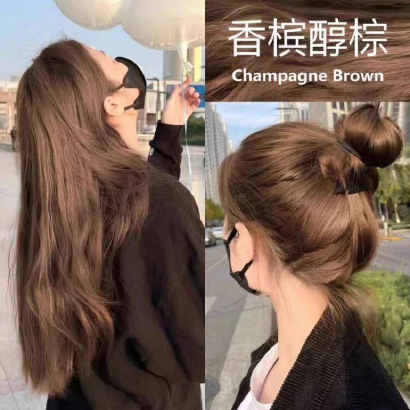 染发颜色推荐香槟醇棕染发膏剂植物天然纯冷雾黑巧亚麻灰棕okcss