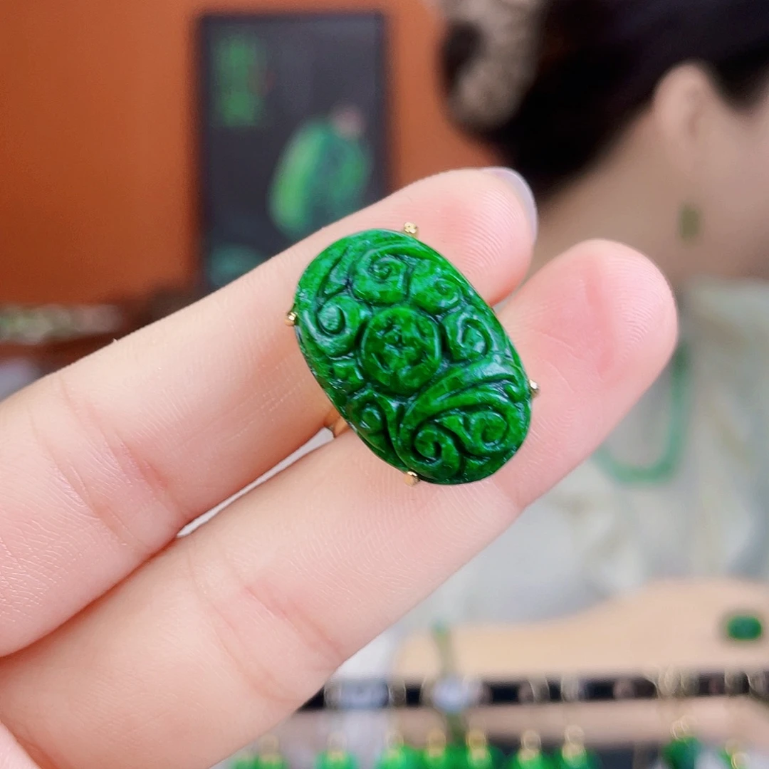 翡翠银S925镶嵌耳饰