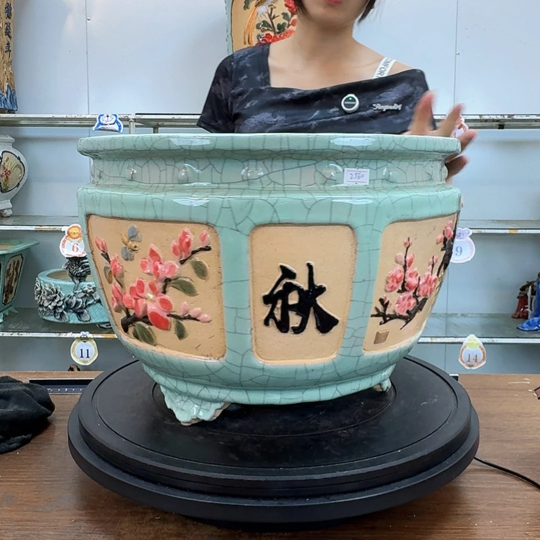 彭***敏完全开放石湾盆350花盆