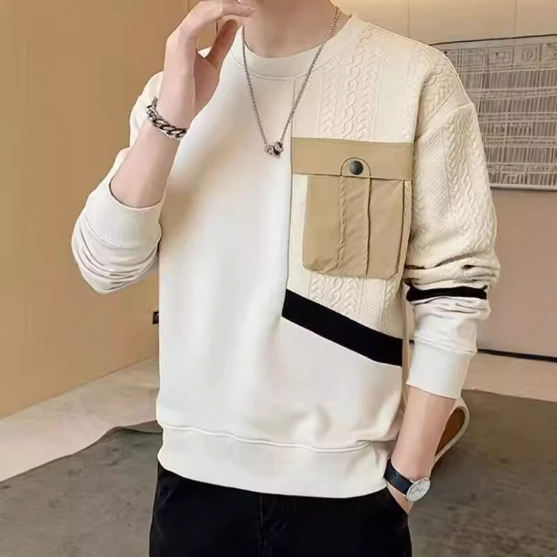 卫衣男2025秋冬新款潮流帅气男士圆领卫衣外套男装上衣宽松打底衫